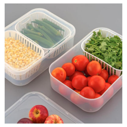2 Compartments Food Container Leakproof Fresh-Keeping Storage Box