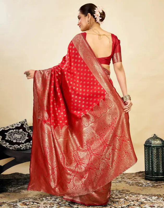Jacquard Saree  Everyday Elegance Collection ( red, OS )