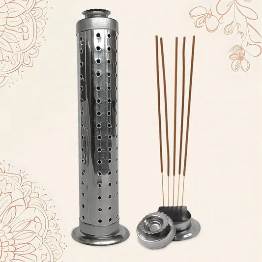 Stainless Steel Agarbatti Stand with Ash Catcher â€“ Incense Stick Holder for Home & Office (1 Pc). ( default, Standard )