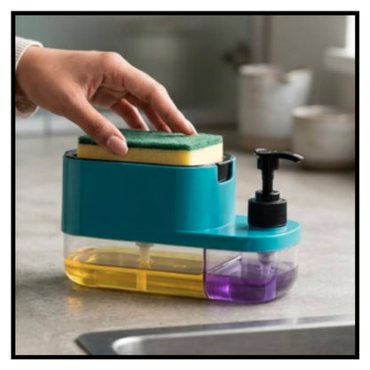 Soap Dispenser for Kitchen | 3 in 1 Soap Dispenser for Kitchen (Sponge Free) with Sponge Holder