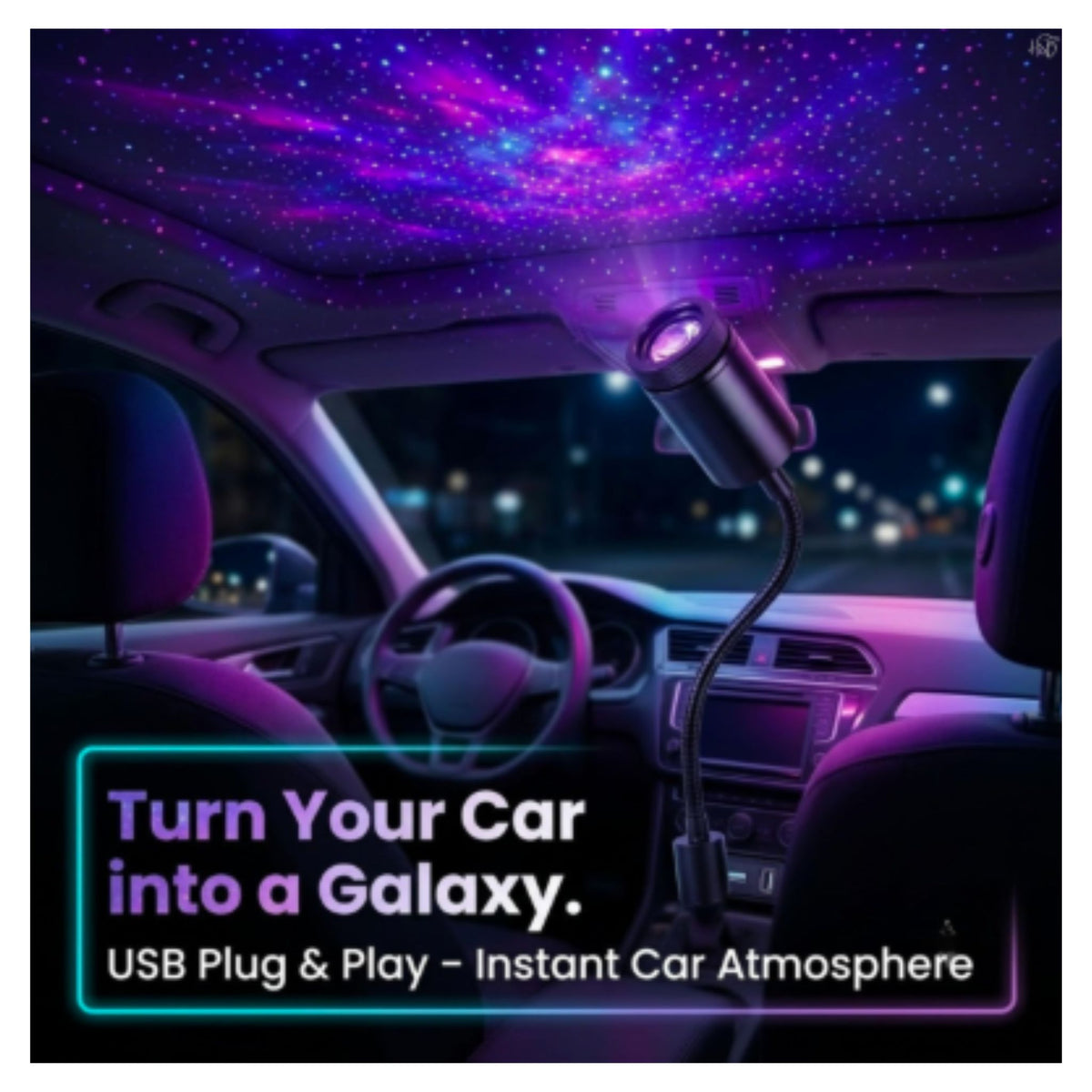 Interior Atmosphere LED Lamp Ambient USB Star Light Auto Roof Projector