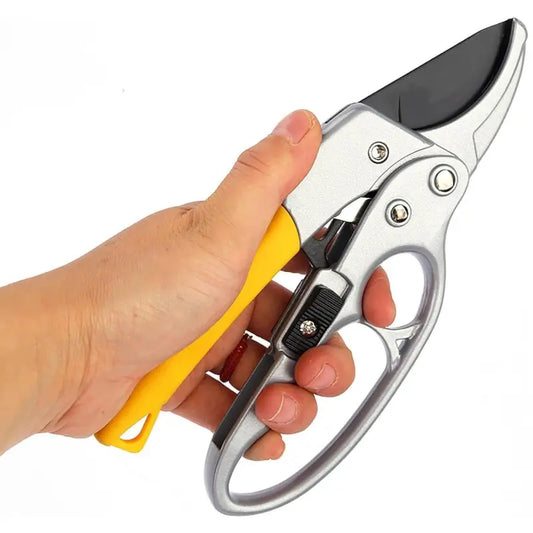 Professional Pruning Shears, Ergonomic Gardening Shears with High-Carbon Steel Blade Ratcheting Trimming Tool for Plants, Trees, and Hedges (200 MM) ( default, Standard ).