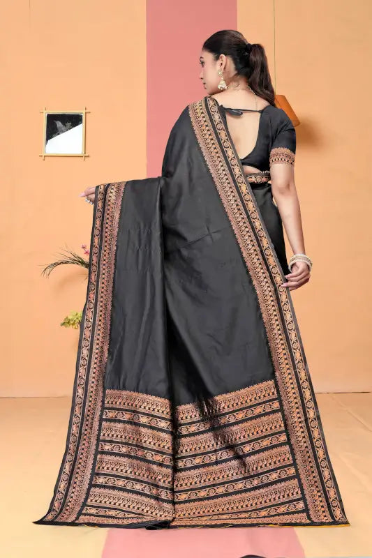 Banarasi Silk Saree  The Elegant Black Heritage Edition ( black, OS )