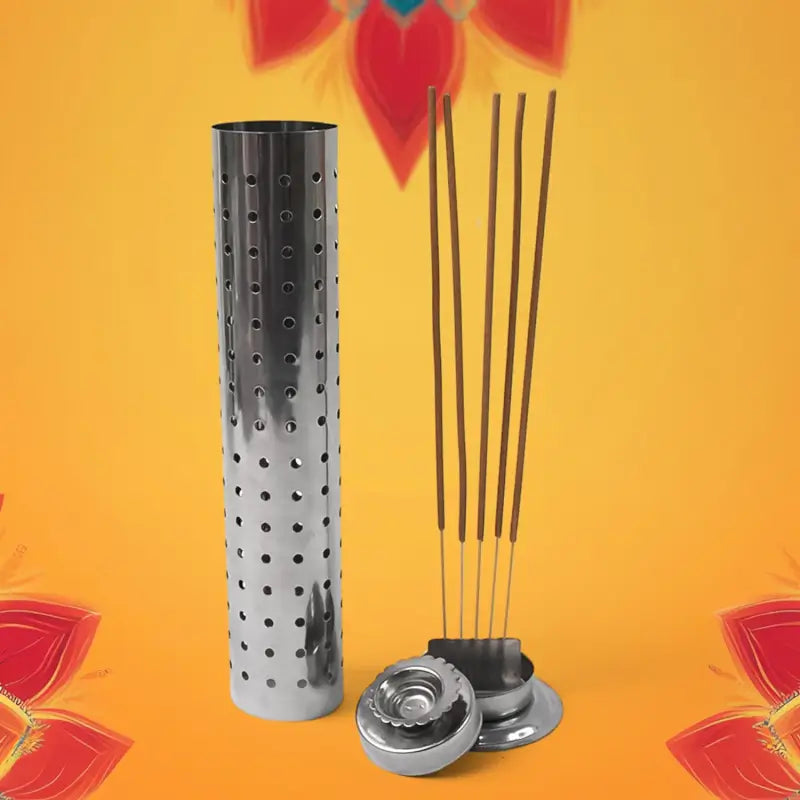 Stainless Steel Agarbatti Stand with Ash Catcher â€“ Incense Stick Holder for Home & Office (1 Pc). ( default, Standard )