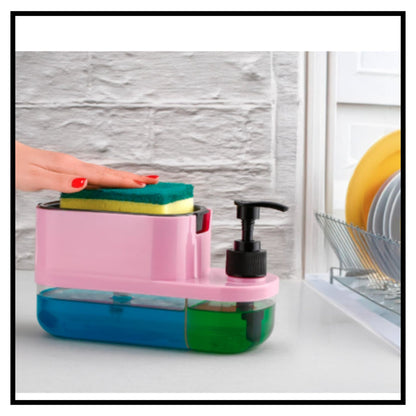 Soap Dispenser for Kitchen | 3 in 1 Soap Dispenser for Kitchen (Sponge Free) with Sponge Holder