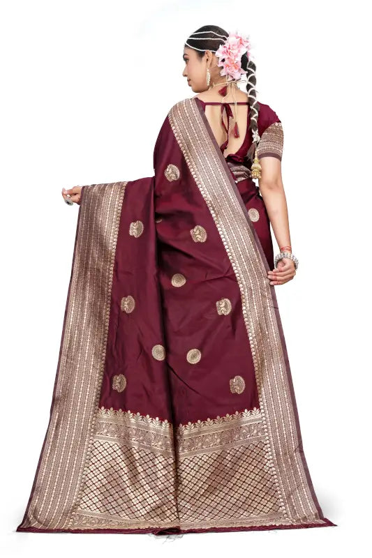 Banarasi Silk Saree  The Royal Maroon Edition ( maroon, OS )