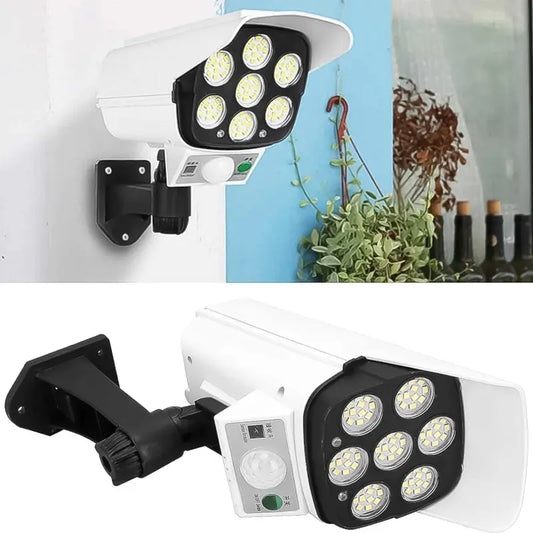 Solar Light Outdoor Motion Sensor Security Camera Shaped Dummy Wall Lamp (1 Pc) ( default, Standard ).