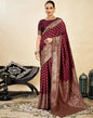Jacquard Saree  Everyday Elegance Collection ( maroon, OS )