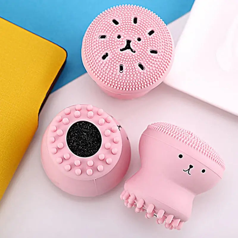 Cute Octopus Silicone Facial Cleansing Brush – Face Scrubber Massager Tool