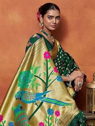 Silk Saree  The Royal Peacock Collection ( green, OS )