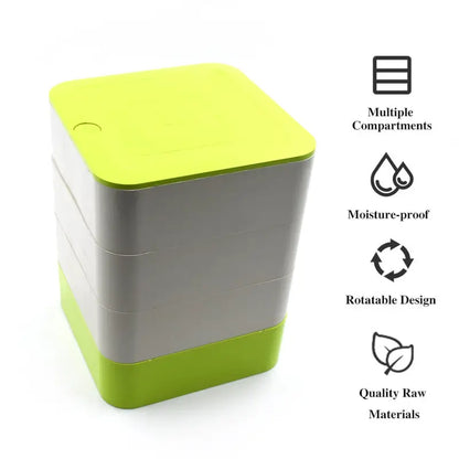 4 Layers Jewelry Box, 360 Degree Rotating Jewelry Box, Jewelry and Earring Organizer Box, Accessory Storage Box ( default, Standard ).