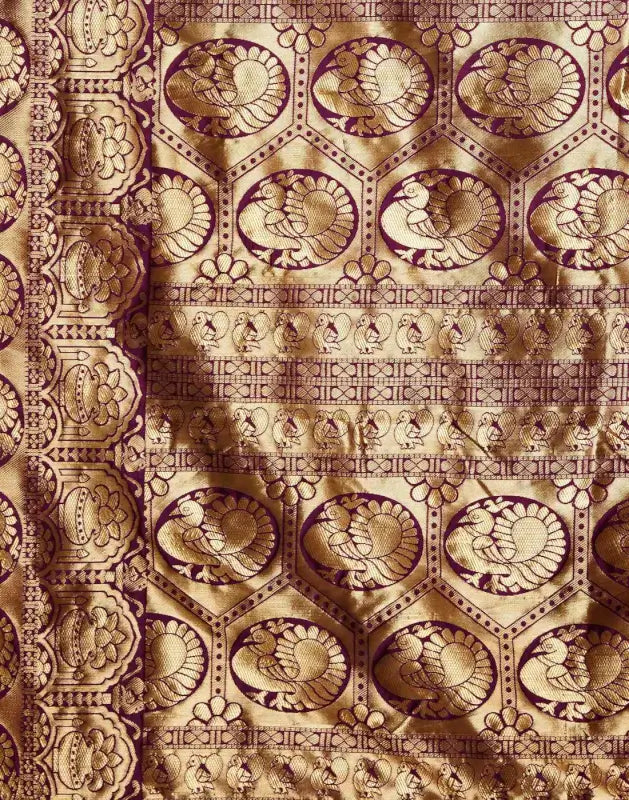 Jacquard Saree  Royal Heritage Collection Jacquard Saree â€“ Design A370 ( wine, OS )