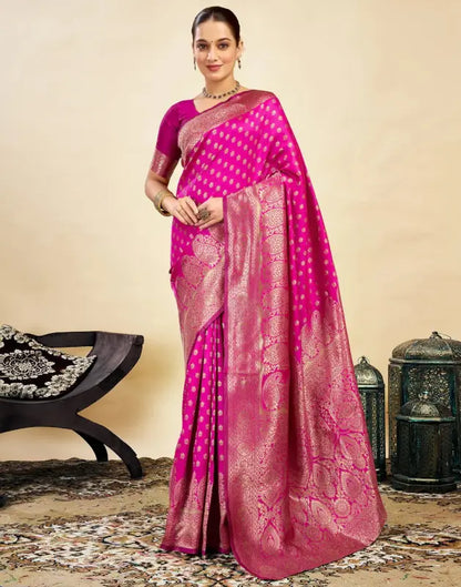 Jacquard Saree  Everyday Elegance Collection ( pink, OS )