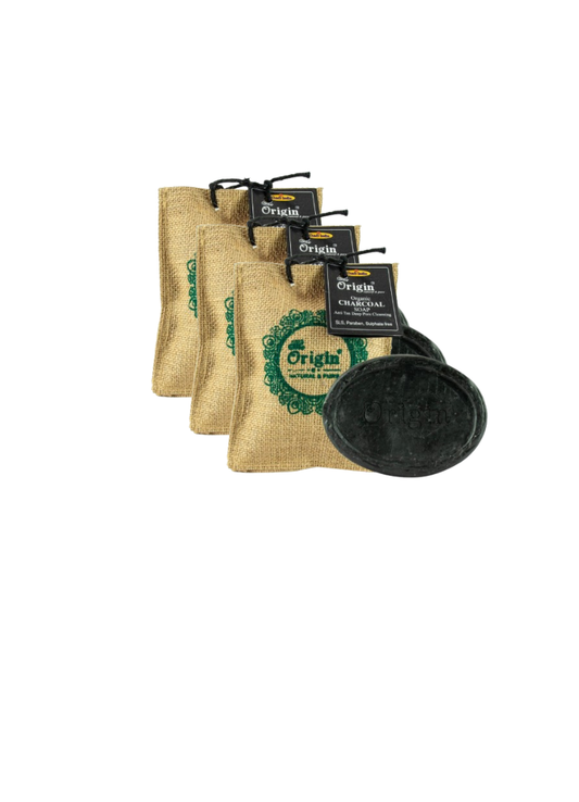 Charcoal soap 150 GRM (Bag) Coconut oil Handmade Natural Pure soap(Pack of 3)