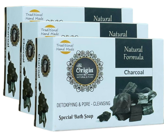 Charcoal Soap 75 GRM (Box) Coconut oil Handmade Natural Pure soap(Pack of 3)