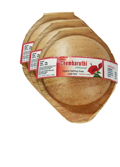 Chembaruthi(Hibiscus0) 100 GRM (pala) Coconut oil Handmade Natural Pure soap(Pack of 3)