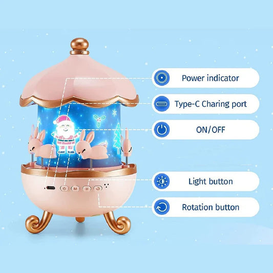 Bunny’s Carousel Rotating LED Night Light