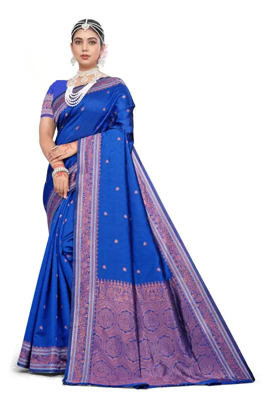 Jacquard Saree  The Sapphire Majesty Collection ( blue, OS )