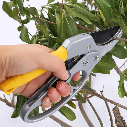 Professional Pruning Shears, Ergonomic Gardening Shears with High-Carbon Steel Blade Ratcheting Trimming Tool for Plants, Trees, and Hedges (200 MM) ( default, Standard ).