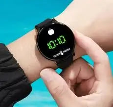 Top Trendy Touch Screen Digital Watch | Green LED, Black Round Dial, Rubber Strap, Unisex Casual Watch. ( black, Standard )