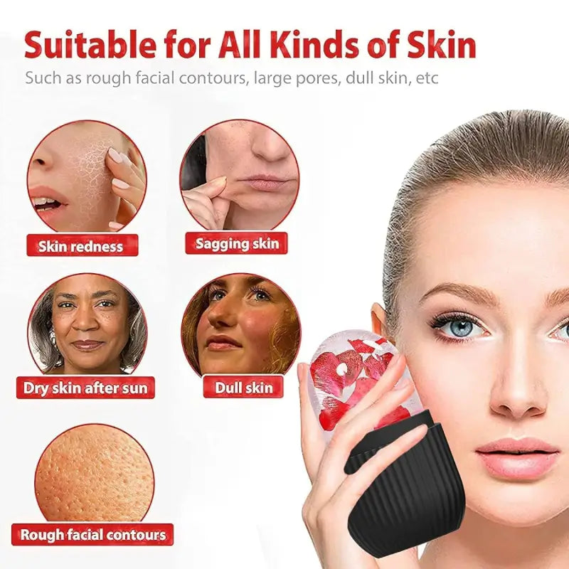 Face ice roller | Ice Roller For Face | Ice roller for face massager | Face Ice Treatment Reduce Face swelling and under eye puffiness (Black) ( black, Standard ).