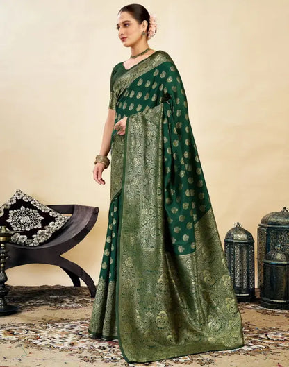 Jacquard Saree  Everyday Elegance Collection ( green, OS )