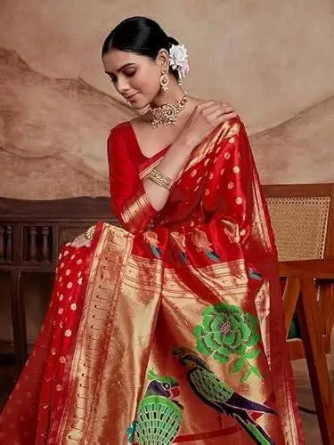 Silk Saree  The Royal Radiance Collection ( red, OS )