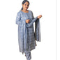 Gayathri Dark Olive Green Churidar XL Size - Premium Cotton Kurta Pant Dupatta Set - SNO 414137