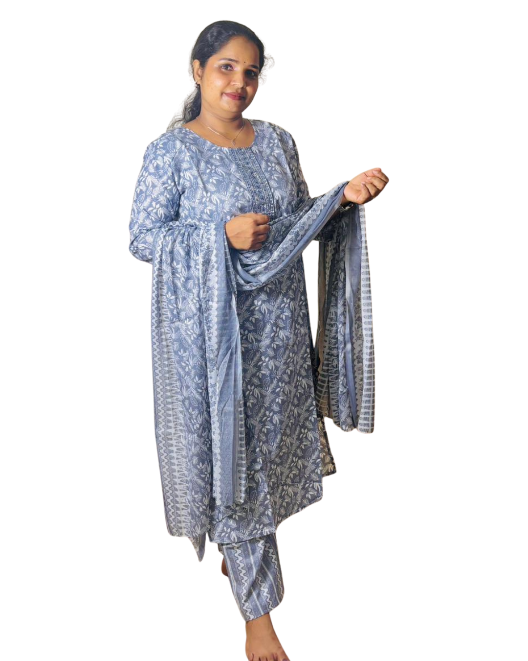 GAYATHRI CHURIDAR-DARK OLIVE GREEN (414137) (XXL)