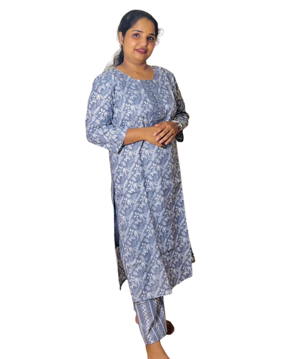 GAYATHRI CHURIDAR-DARK OLIVE GREEN (414137) (L)
