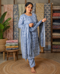 GAYATHRI CHURIDAR-DARK OLIVE GREEN (414137) (L)