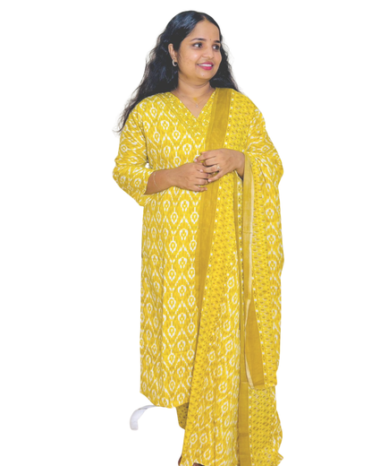 GAYATHRI CHURIDAR-MEHNDIYELLOW (414137) (L)