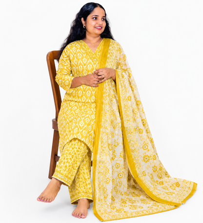 GAYATHRI CHURIDAR-MEHNDIYELLOW (414137) (L)