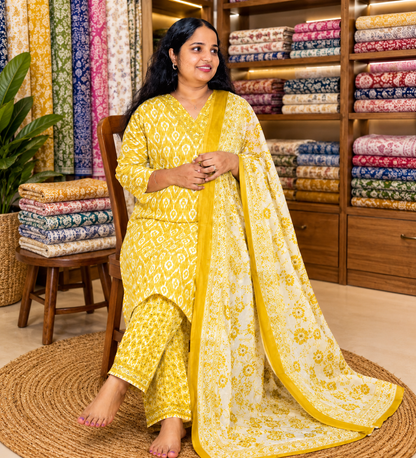 GAYATHRI CHURIDAR-MEHNDIYELLOW (414137) (M)
