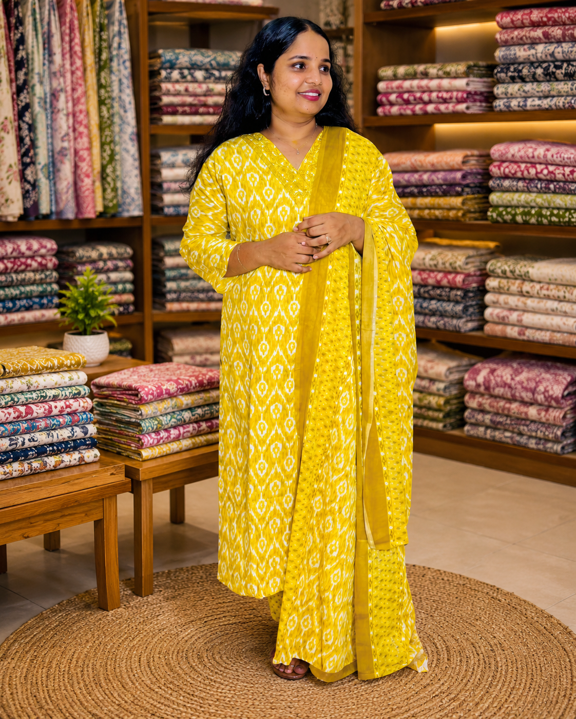 GAYATHRI CHURIDAR-MEHNDIYELLOW (414137) (M)