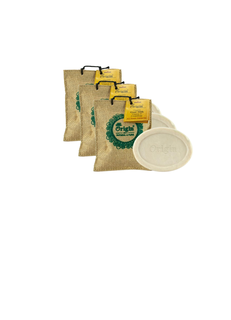 Goat Milk Vitamin E Cream Soap 150 GRM (Bag) Coconut oil Handmade Natural Pure soap(Pack of 3)