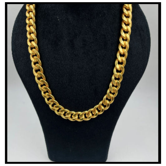 ✨ Thick Gold Cuban Link Chain Necklace – Stylish Fashion Gold Chain for Men and Women for Party and Daily Wear