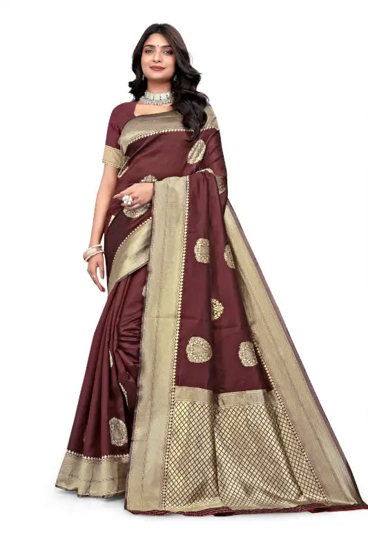 Banarasi Silk Saree  The Royal Maroon Grandeur Edition ( maroon, OS )