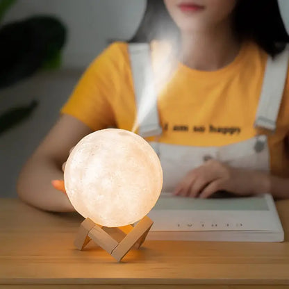 2-in-1 LED 3D Moon Lamp & Aroma Diffuser - Portable USB Air Humidifier with Night Light, Ultrasonic Technology, Ideal Gift for Home Decor, Meditation, and Sleep ( default, Standard ).