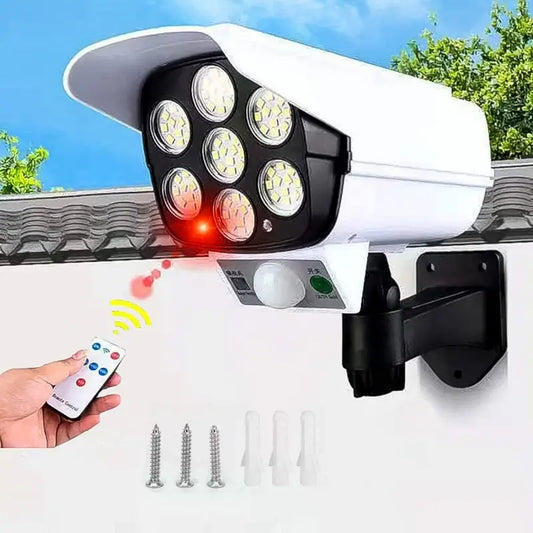Solar Light Outdoor Motion Sensor Security Camera Shaped Dummy Wall Lamp (1 Pc) ( default, Standard ).
