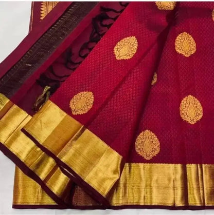 Banarasi Silk Saree  The Royal Maroon Grandeur Edition ( maroon, OS )