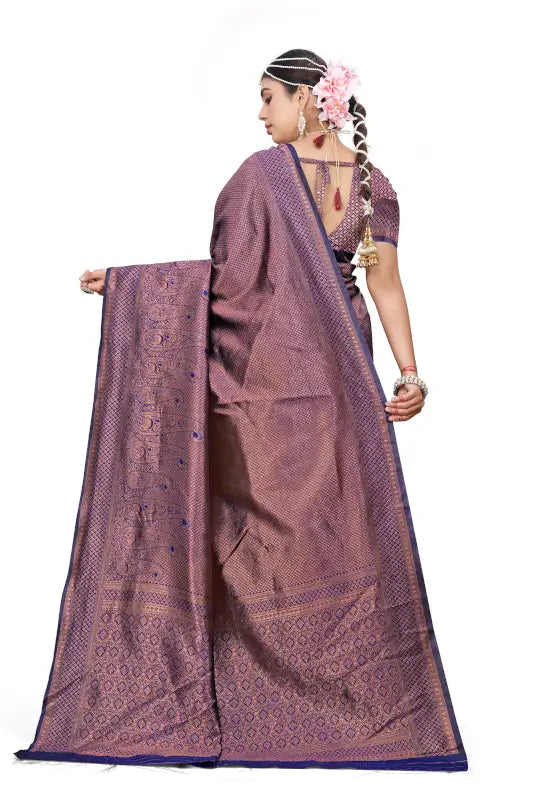 Banarasi Silk Saree  The Majestic Weaves Collection ( blue, OS )