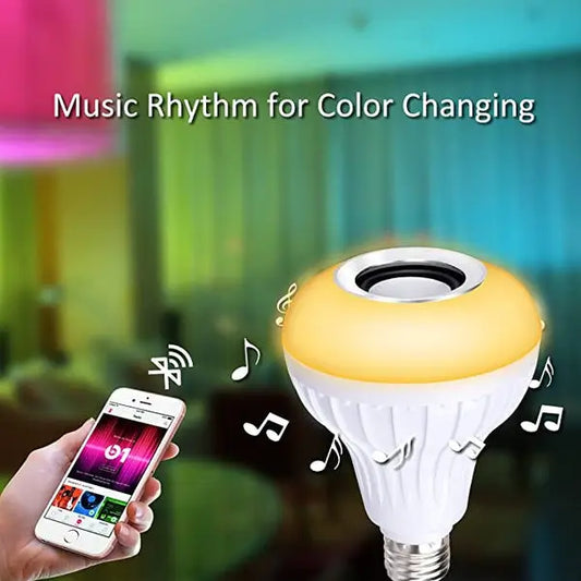 12W LED Bluetooth Music Bulb with Remote Control Multicolor RGB Smart Speaker Light Bulb for Home Party Decoration