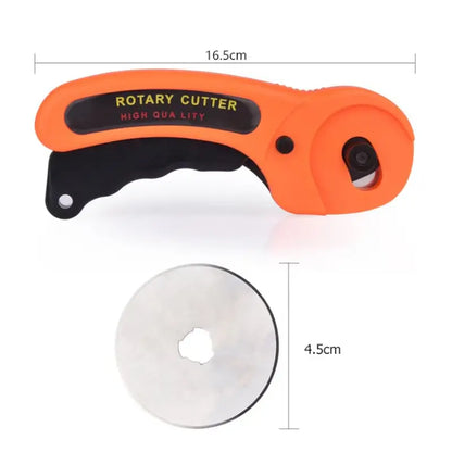 Heavy Duty 45mm Rotary Cutter for Fabric Leather Paper Quilting Sewing Craft DIY Cutting Tool with Safety Lock (1 Pc)