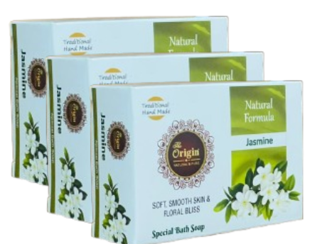 Jasmine 75 GRM (Box) Coconut oil Handmade Natural Pure soap(Pack of 3)