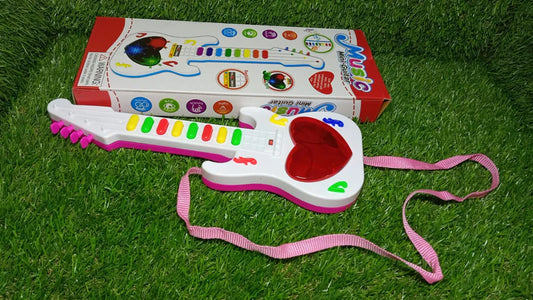 Battery Operated Musical Instruments Mini Guitar Toys and Light for 3? Old Kids.