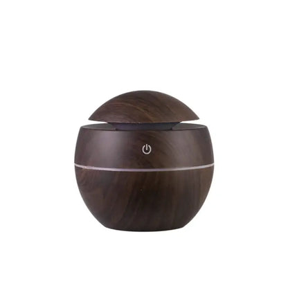 Wooden Cool Mist Humidifier Essential Oil Diffuser with 7 Color LED Night Light USB 130ml
