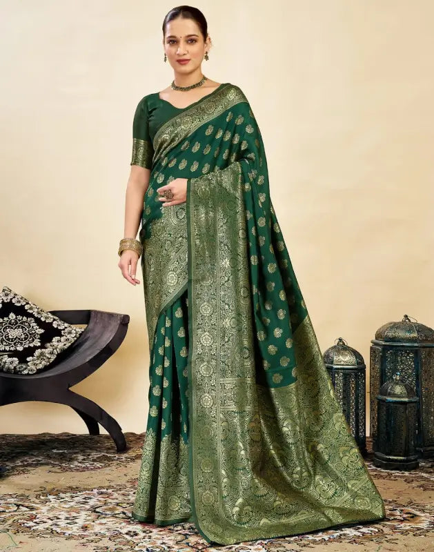 Jacquard Saree  Everyday Elegance Collection ( green, OS )