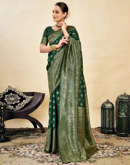 Jacquard Saree  Everyday Elegance Collection ( green, OS )