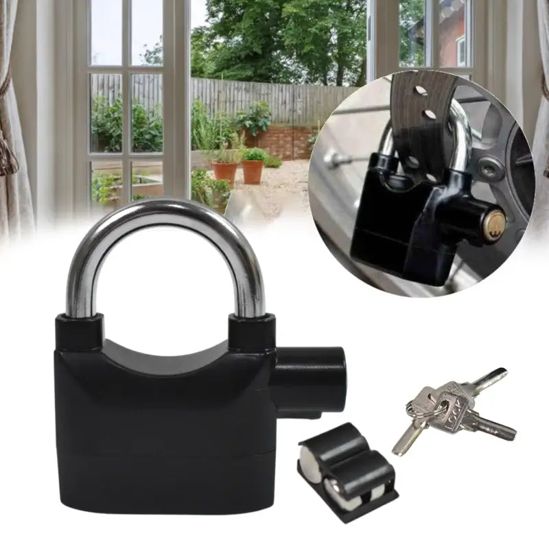 Waterproof Siren Alarm Padlock  Anti-Theft Security Lock with 3 Keys ( default, Standard ).